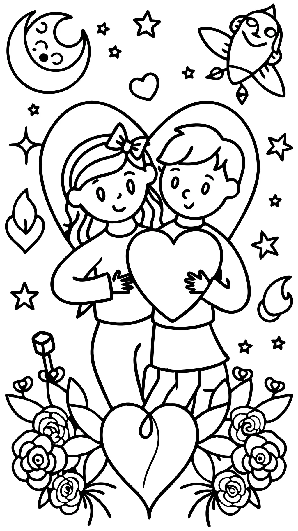 coloring page valentines day